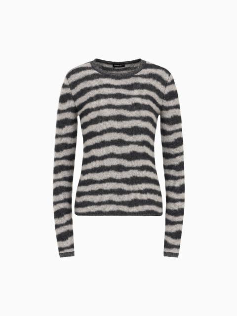 Cashmere and silk jacquard crew-neck jumper