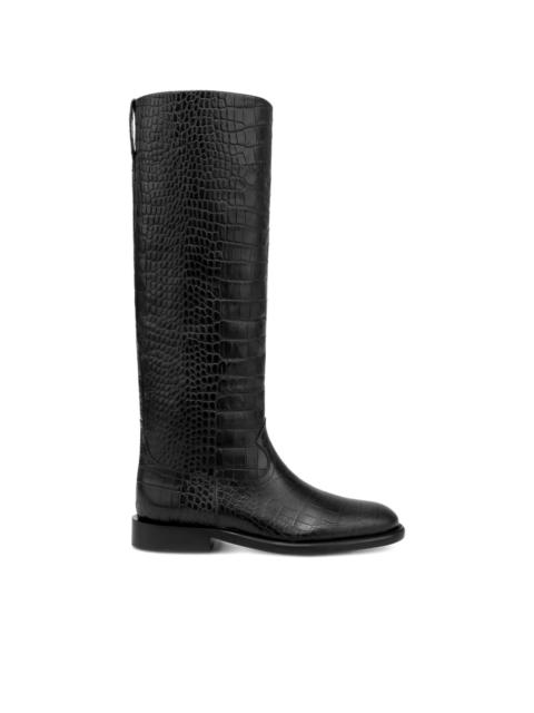 20mm Montana croco-embossed leather boots