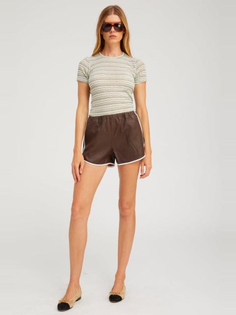 LEATHER ATHLETIC SLIP SHORTS