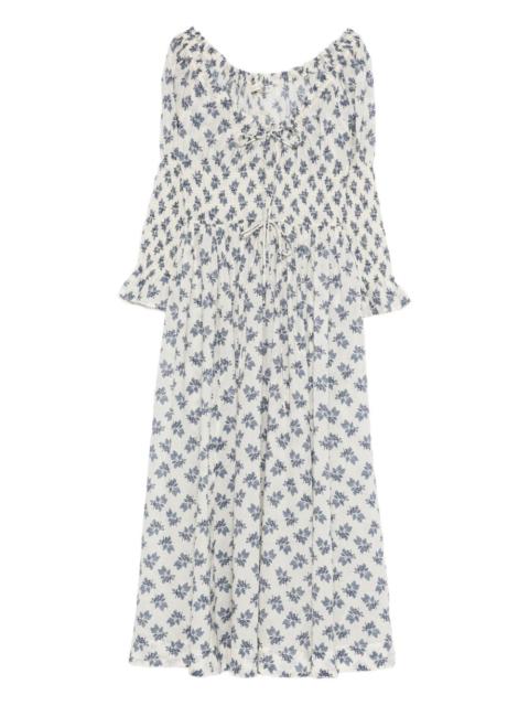 scoop neck flower print dress