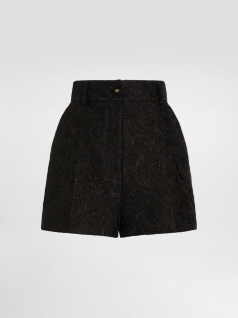 Quilted floral jacquard shorts with DG logo