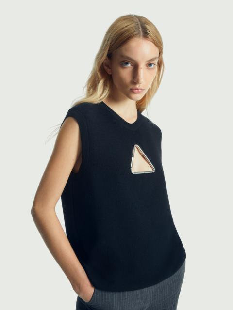 Triangle Sleeveless Knitted Sweater