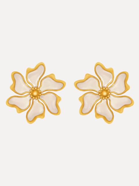 ENAMEL CHERRY BLOSSOM CLIP-ON EARRINGS