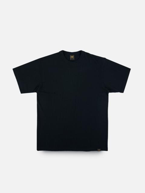 6.5OZ LOOPWHEEL CREW NECK T-SHIRT WITH LONGER BODY - BLACK