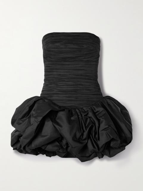 Violette Strapless Ruched Cotton Mini Dress