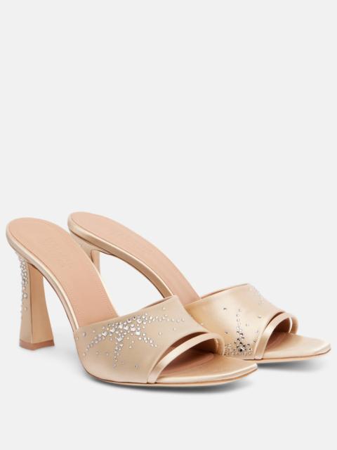 Roxanne 90 embellished satin mules