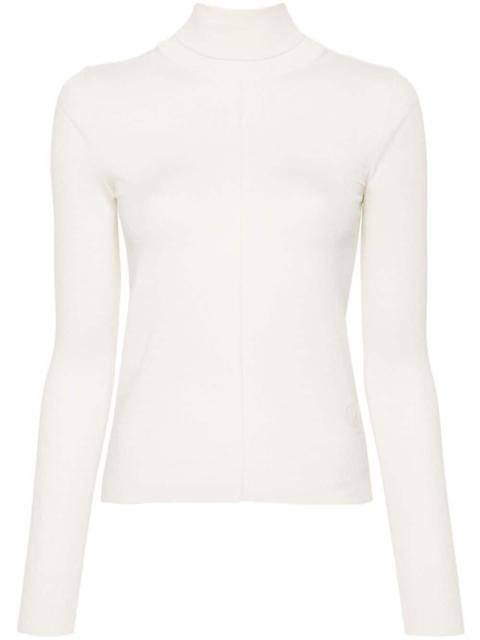 logo-embroidered roll-neck jumper