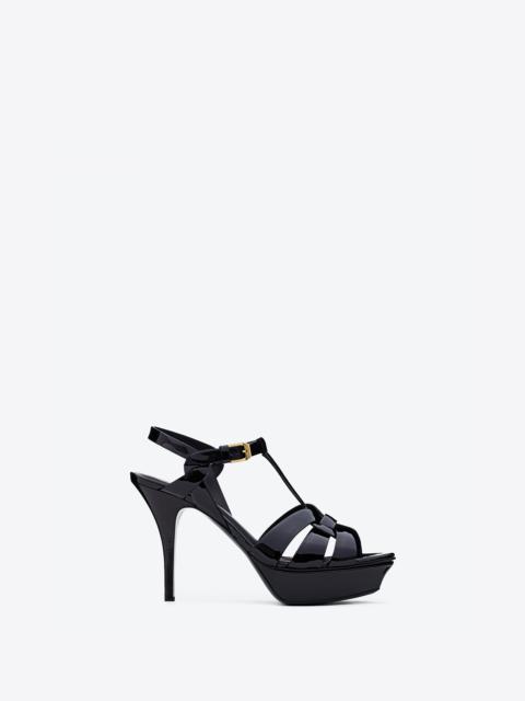 tribute platform sandals in patent leather