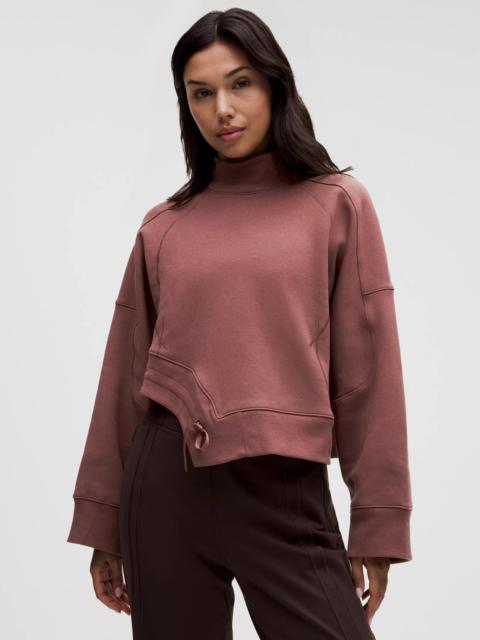 Plush Fleece Curved Hem Pullover