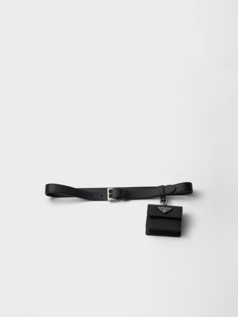 Saffiano leather belt