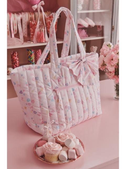 LoveShackFancy x Roller Rabbit Candy Heart Stripe Bow Tote Bag