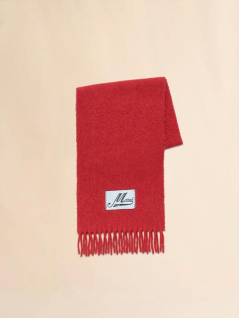 RED ALPACA SCARF