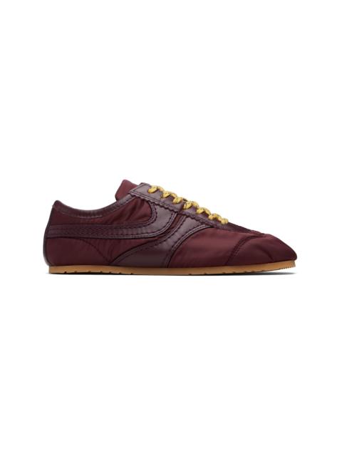 Burgundy Nylon Sneakers