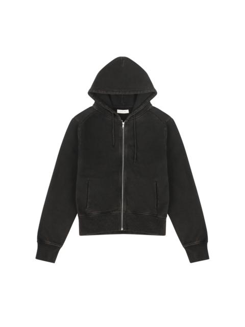 SLIM ZIP UP WASHED BLACK