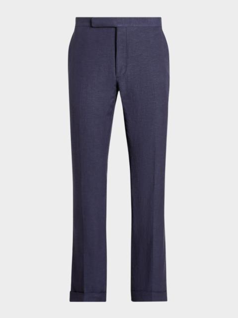 Men's Gregory Hand-Tailored Silk-Linen Trouser