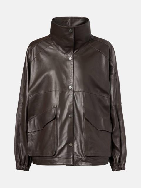 Anorak leather jacket