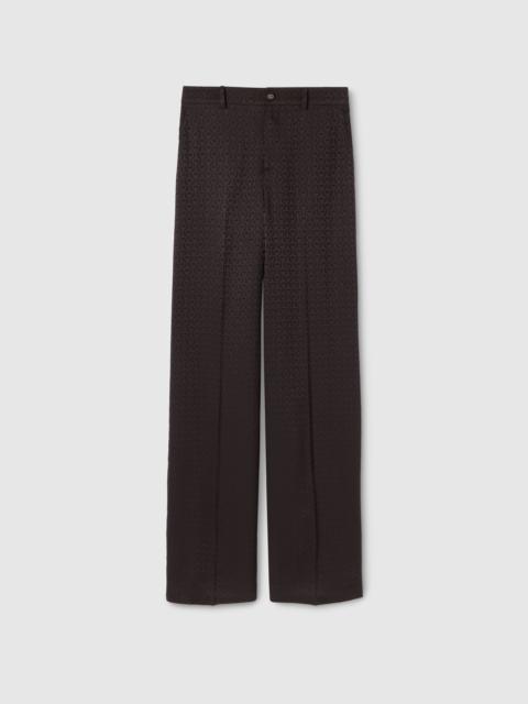 Horsebit silk jacquard pants