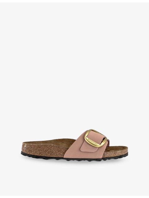 Madrid Big Buckle Nubuck-Leather Sandals