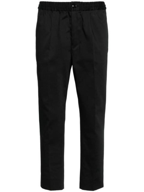 elasticated-waist cropped trousers