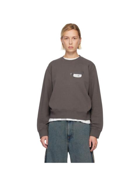 Taupe Taped Patch Sweatshirt