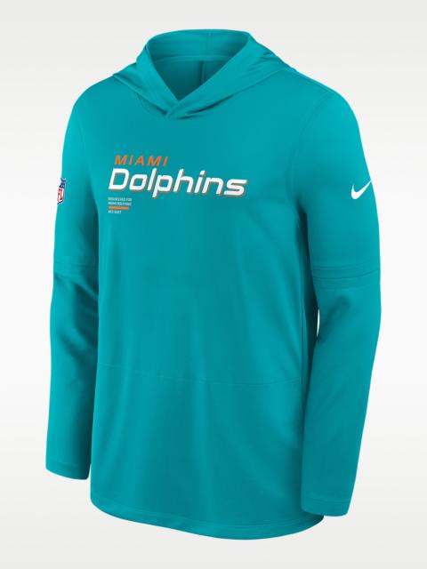 Miami Dolphins Pure Fury Sideline Men's Nike Dri-FIT NFL Long-Sleeve Hooded Top