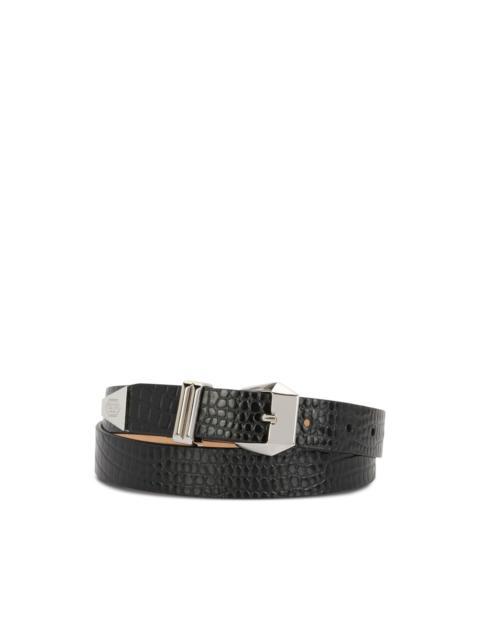 logo-detail buckle leather belt