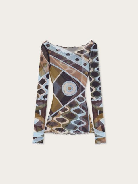 VIVARA PRINT TULLE TOP