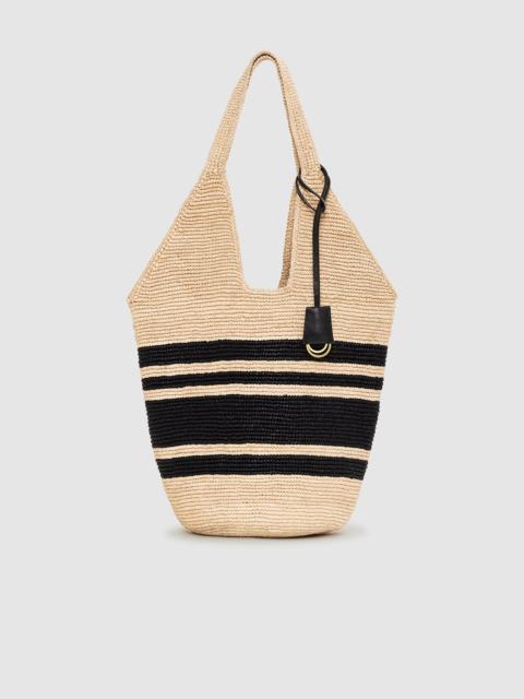 Leah Stripes Hobo Raphia - Black And Natural Stripe