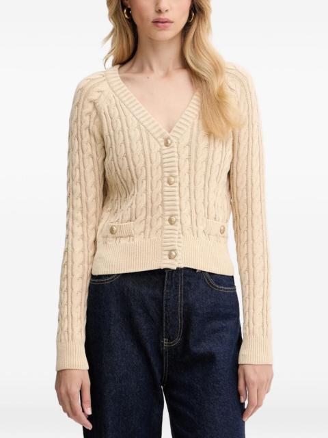 button-up cable-knit cardigan