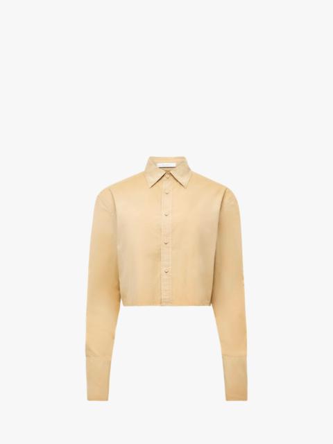 GARMENT DYED CROPPED SHIRT