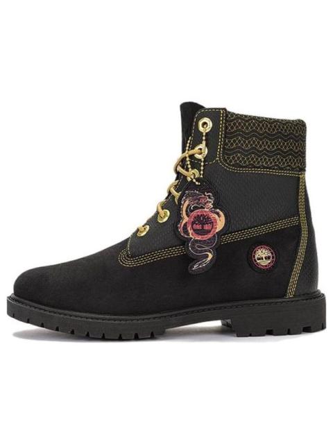 (WMNS) Timberland Lunar New Year 6 Inch Lace Up Boots 'Black Nubuck' A62TM