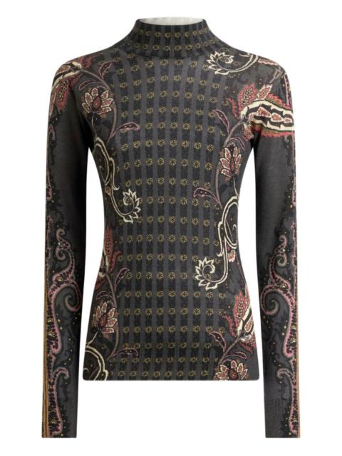 paisley-motif turtleneck top