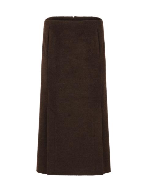 TAILORED MIDI SKIRT BROWN