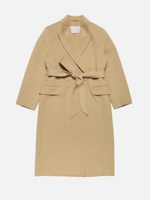 Double-breasted cashmere coat - Light beige