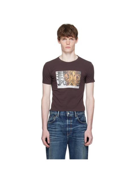 Brown Printed Wood T-shirt