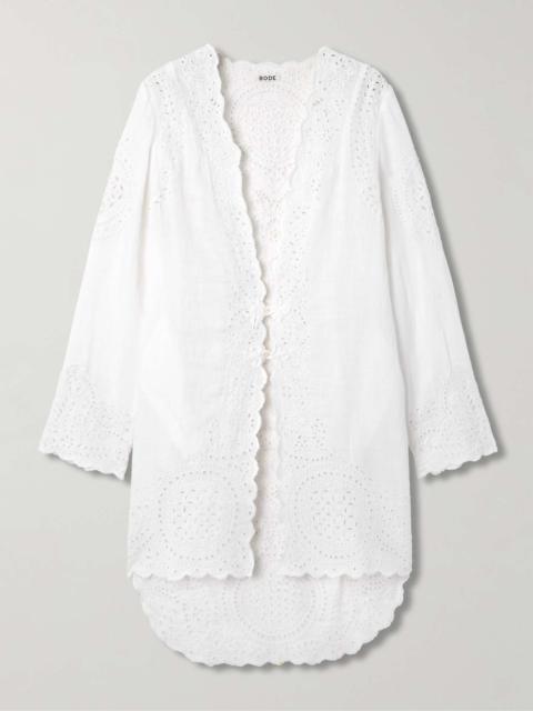 Belvoir broderie anglaise linen top White
