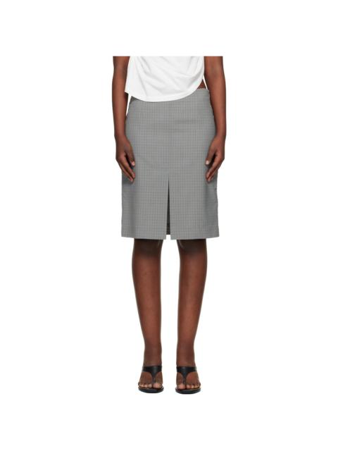 Blue & Khaki Siren Midi Skirt