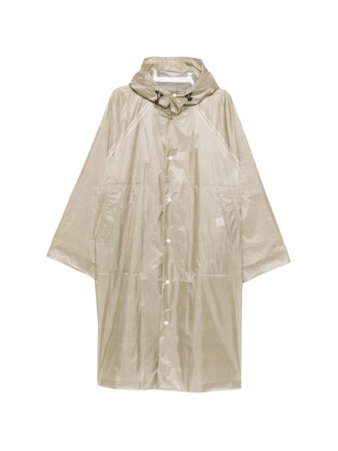 hooded rain coat