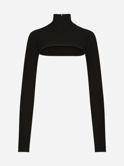Viscose turtle-neck shrug