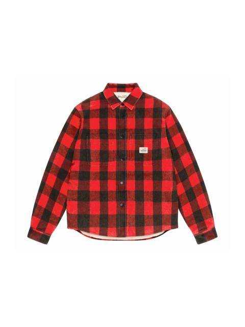 Stussy Sherpa Lined Buffalo Plaid Shirt Red