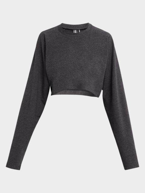 Oversized Raglan-Sleeve Cropped Top