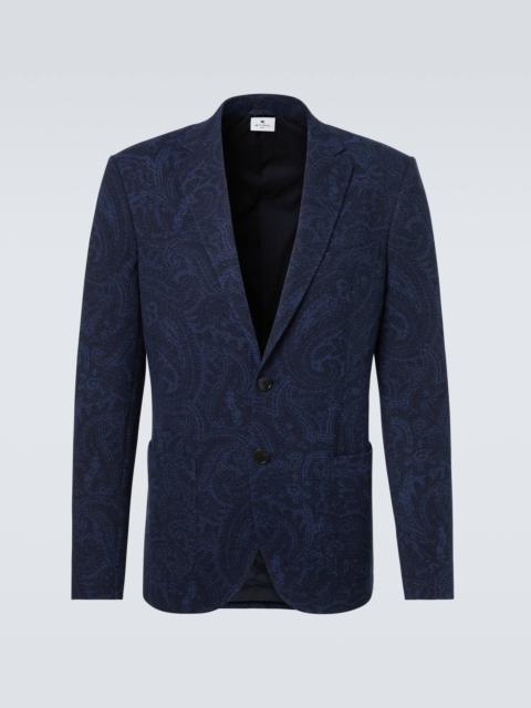 Printed jersey blazer