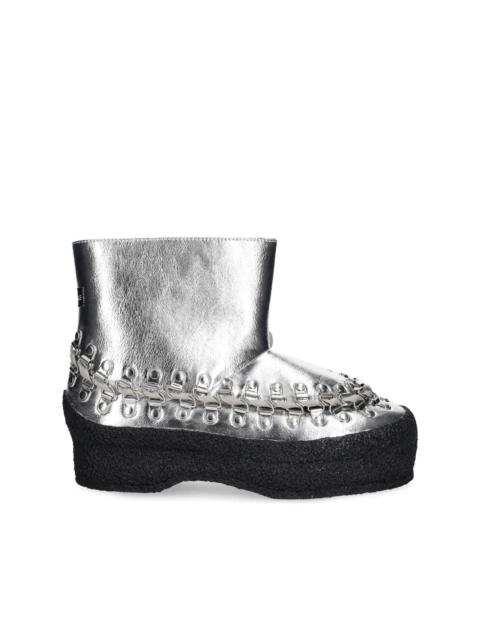metallic-effect ankle boots