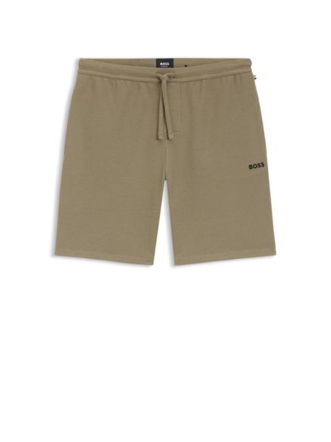 EMBROIDERED-LOGO PYJAMA SHORTS IN A COTTON BLEND
