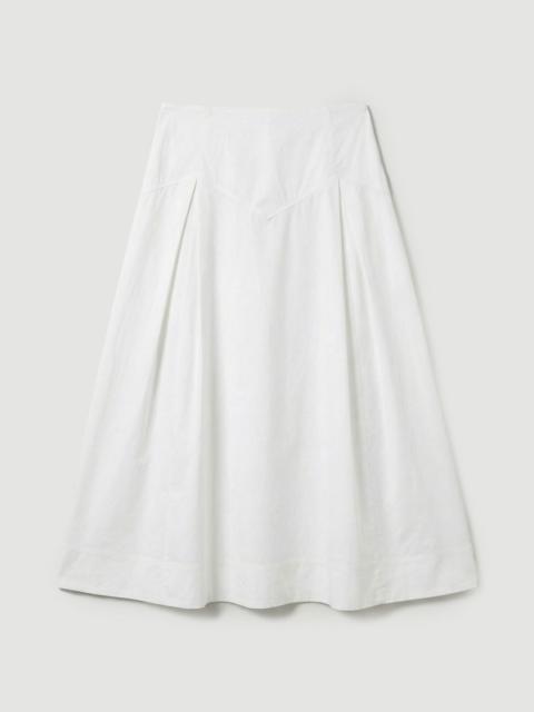 Plus Size Cotton Woven Prom Skirt With Dropped Waist Detail