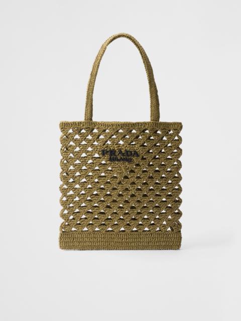 Woven fabric crochet tote bag