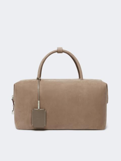 Large nubuck leather Boston bag - TURTLEDOVE