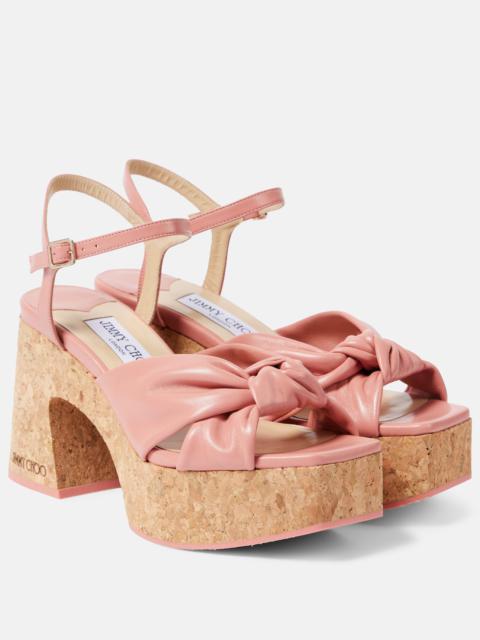 Heloise 95 leather platform sandals