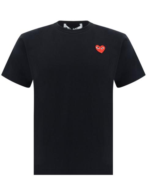 heart-patch cotton T-shirt