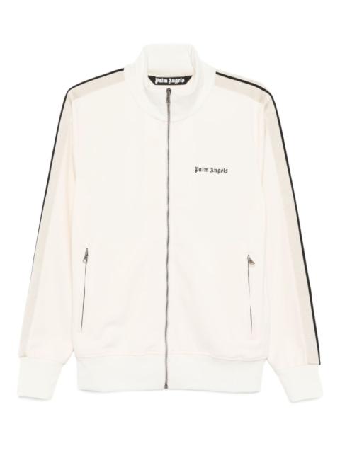 stripe-detail zip-up sweatshirt